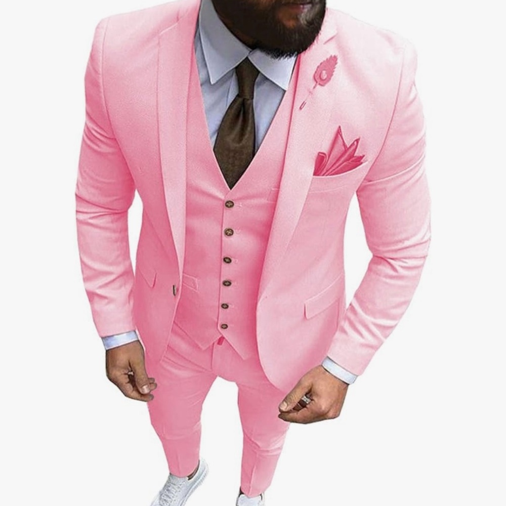 Men’s 3 piece Slim fit one button formal suit.  Size 36